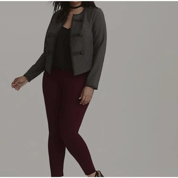 Torrid‎ Charcoal Gray Fitted Military Blazer Jacket Size Women's Plus 4X - Picture 2 of 13